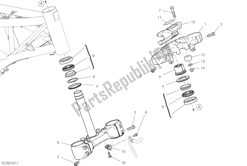 Todas las partes para Conjunto De Dirección de Ducati Scrambler Cafe Racer Thailand USA 803 2020